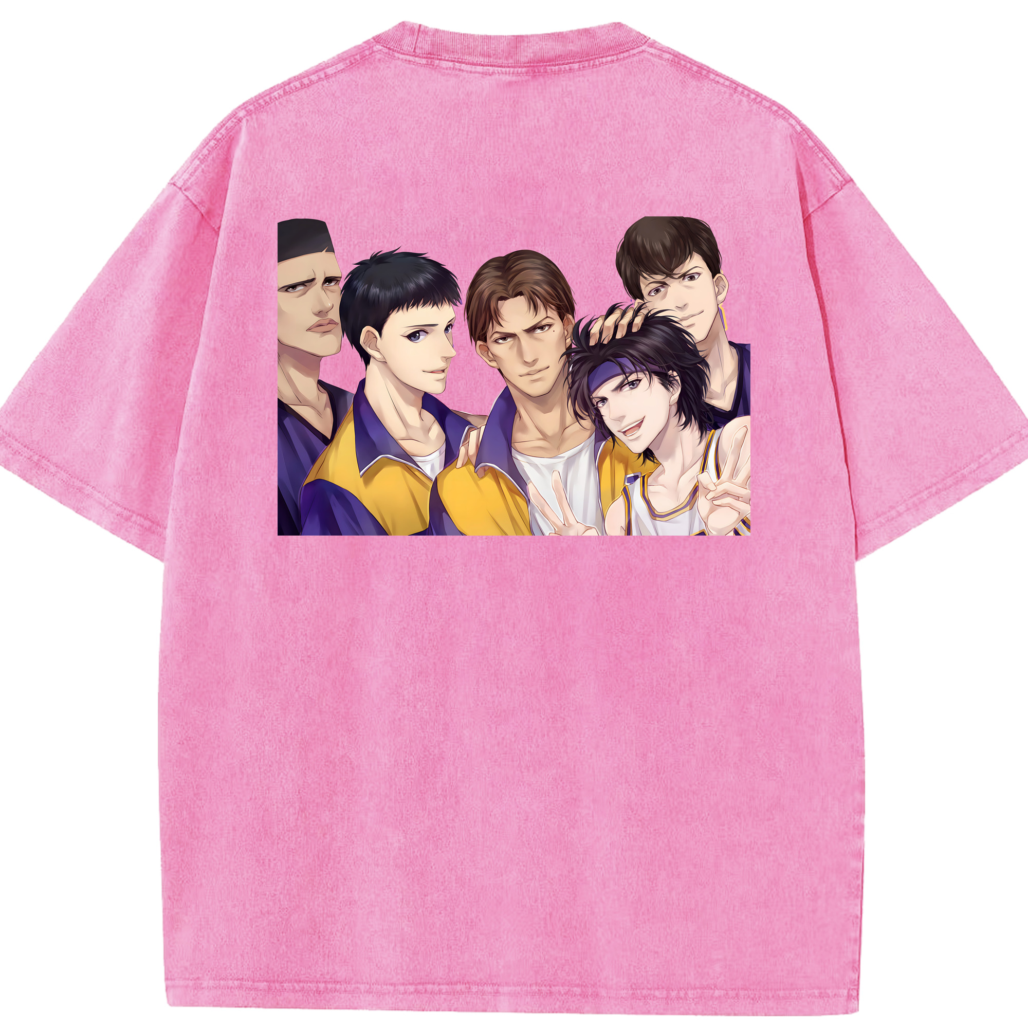 SLAM DUNK／スラムダンク 綿100% ヴィンテージ風 半袖Tシャツ（背面プリント）